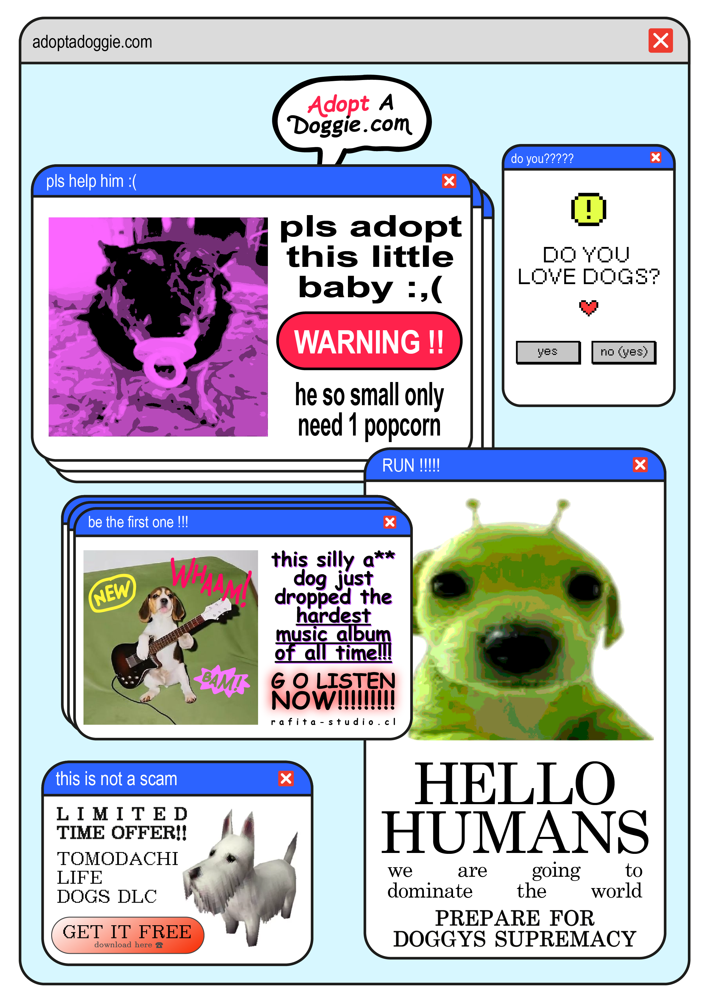 Print Digital Doggies Rafita Studio